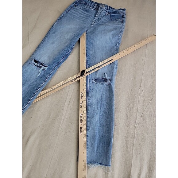Good American Jeans Womens 2 25x25 Waist Distressed Stretch Mid Rise Modern USA - Picture 2 of 12